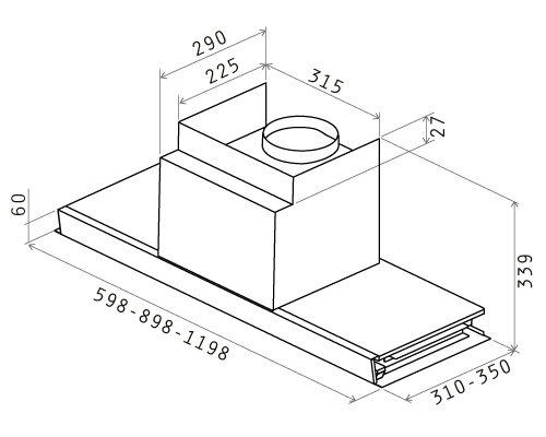 Elica Filo 60 Μηχανισμός Απορρόφησης 60cm Inox