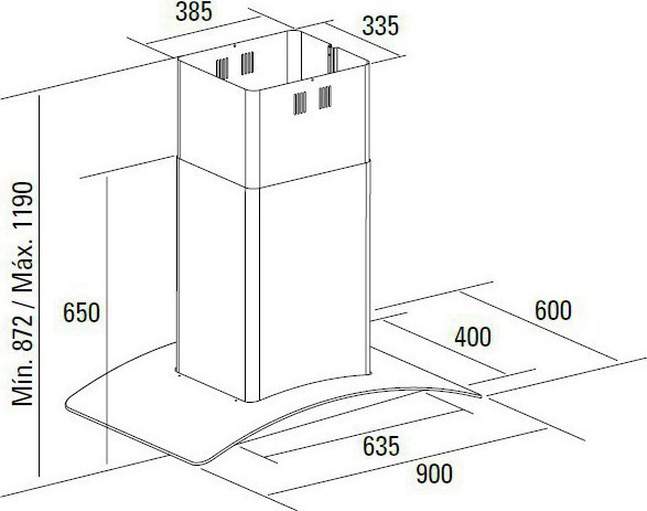 Cata GAMMA Island 900 Απορροφητήρας Νησίδα 90cm Inox