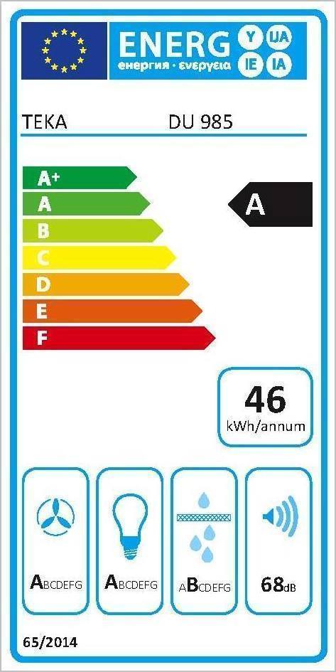 Teka DU 985 Απορροφητήρας Καμινάδα 90cm Μαύρος