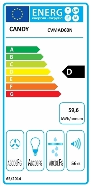 Candy CVMAD 60N Απορροφητήρας Καμινάδα 60cm Μαύρος
