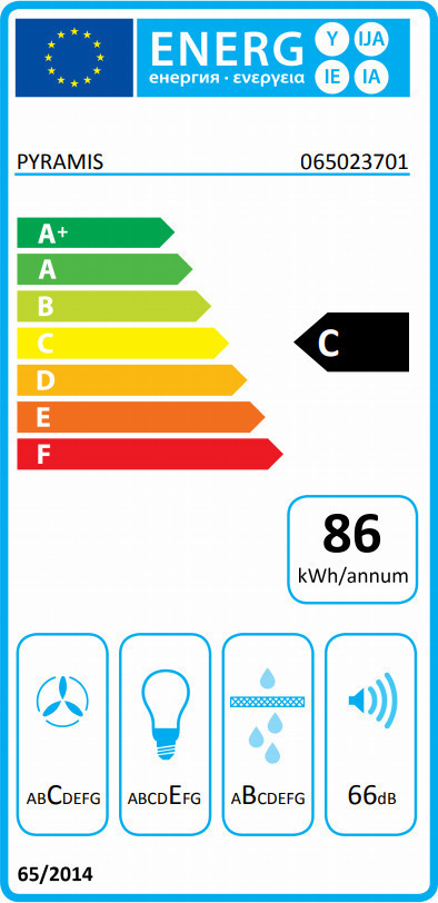 Pyramis Essential Turbo Πτυσσόμενος Απορροφητήρας 60cm Λευκός