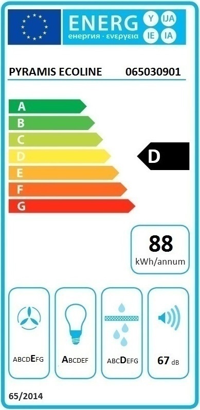 Pyramis Ecoline Τετράγωνος Απορροφητήρας Καμινάδα 90cm Inox