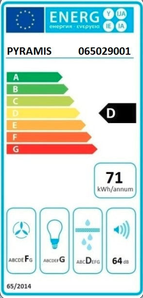 Pyramis Essential 065029001 Ελεύθερος Απορροφητήρας 60cm Λευκός