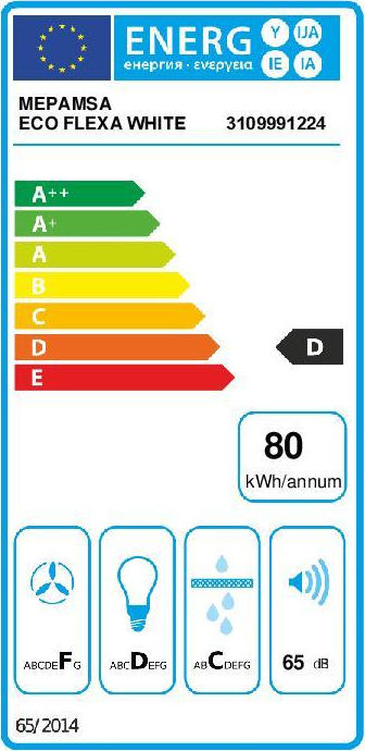 Mepamsa Eco Flexa Συρόμενος Απορροφητήρας 60cm Λευκός