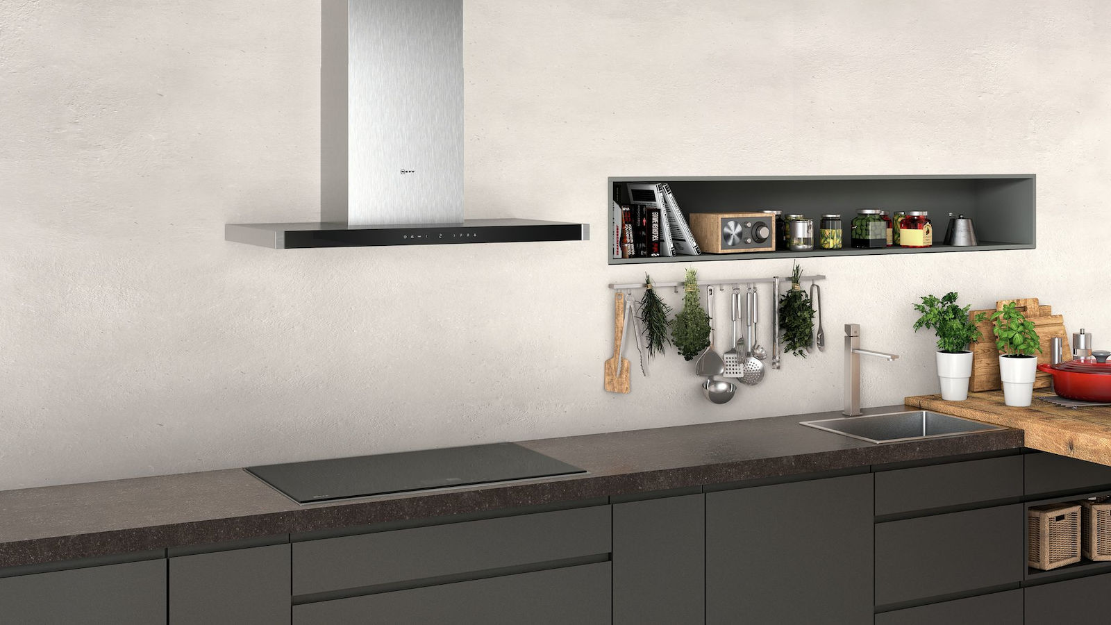 Neff D96BMV5N5 Απορροφητήρας Καμινάδα 90cm Inox