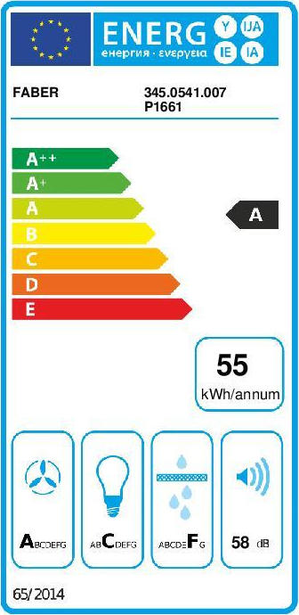 Faber Glow Plus Απορροφητήρας Νησίδα 65cm Μαύρος