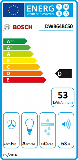 Bosch DWB64BC50 Απορροφητήρας Καμινάδα 60cm Inox