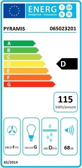 Pyramis Fiero Απορροφητήρας Καμινάδα 90cm Λευκός