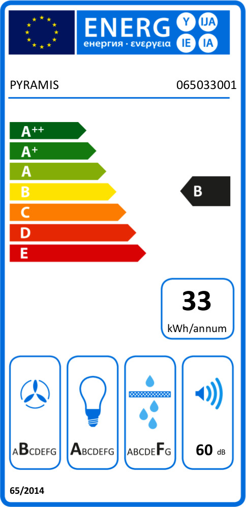 Pyramis Eleganto Απορροφητήρας Καμινάδα 90cm Μαύρος