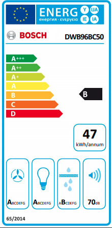 Bosch DWB96BC50 Απορροφητήρας Καμινάδα 90cm Inox