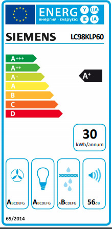 Siemens LC98KLP60 Απορροφητήρας Καμινάδα 90cm Μαύρος