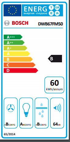 Bosch DWB67FM50 Απορροφητήρας Καμινάδα 60cm Inox