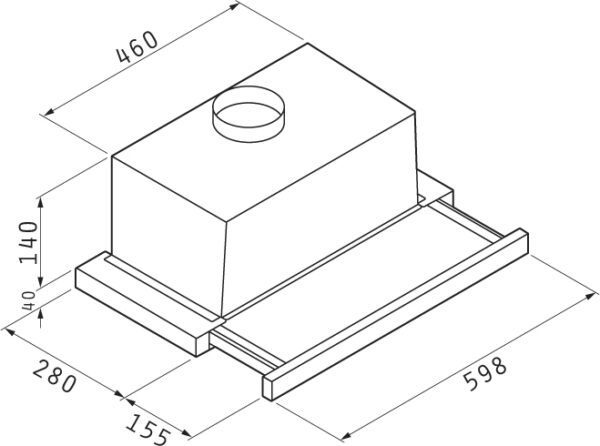 Pyramis Essential Slim Turbo Συρόμενος Απορροφητήρας 60cm Inox