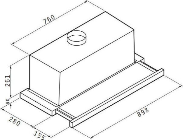 Pyramis Essential Turbo Συρόμενος Απορροφητήρας 90cm Inox