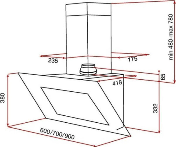 Teka DVT 685 Απορροφητήρας Καμινάδα 60cm Μαύρος