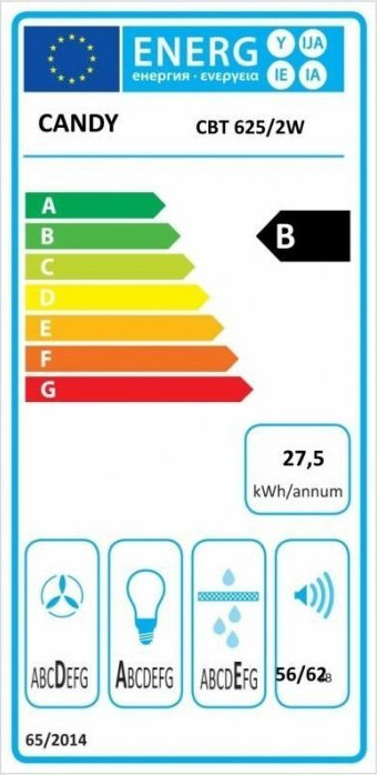 Candy CBT 625 /2W Συρόμενος Απορροφητήρας 60cm Λευκός