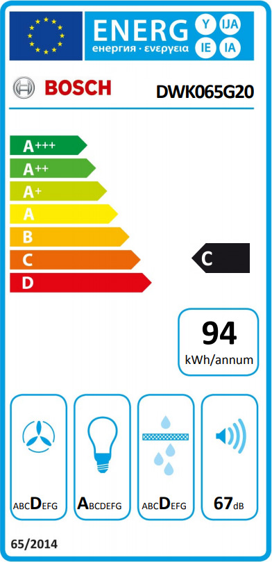 Bosch DWK065G20 Απορροφητήρας Καμινάδα 60cm Λευκός