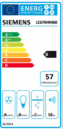 Siemens LC67KHM60 Απορροφητήρας Καμινάδα 60cm Μαύρος