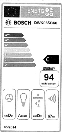 Bosch DWK065G60 Απορροφητήρας Καμινάδα 60cm Μαύρος