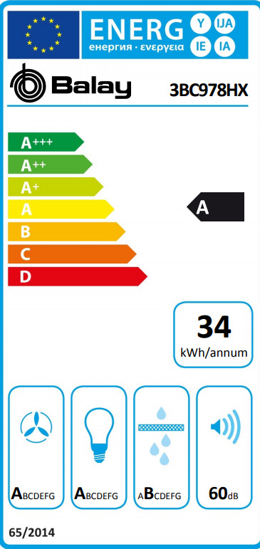 Balay 3BC978HX Απορροφητήρας Καμινάδα 70cm Inox