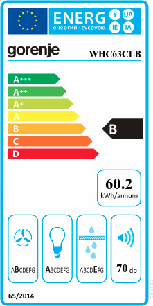 Gorenje WHC63CLB Απορροφητήρας Καμινάδα 60cm Μαύρος