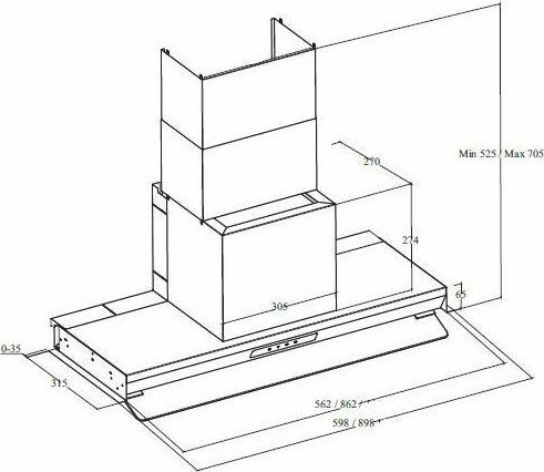 Davoline Inside Plus Drop Control 60 Μηχανισμός Απορρόφησης 60cm Μαύρος