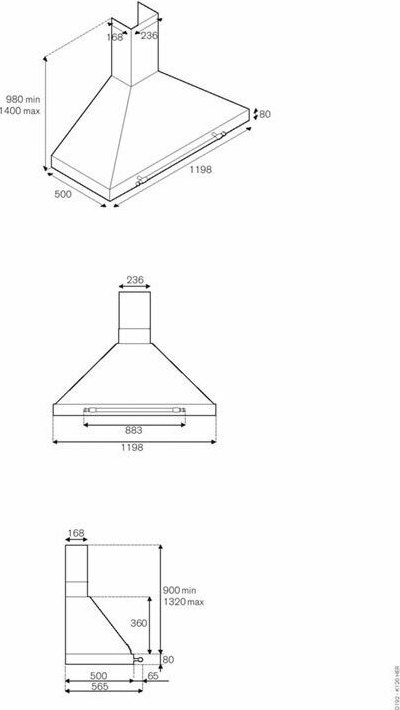 Bertazzoni K120 HER CR A Απορροφητήρας Καμινάδα 120cm Μπεζ