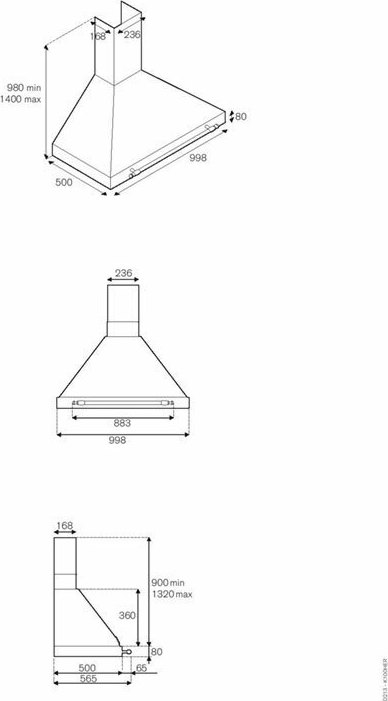 Bertazzoni K100 HER CR A Απορροφητήρας Καμινάδα 100cm Μπεζ