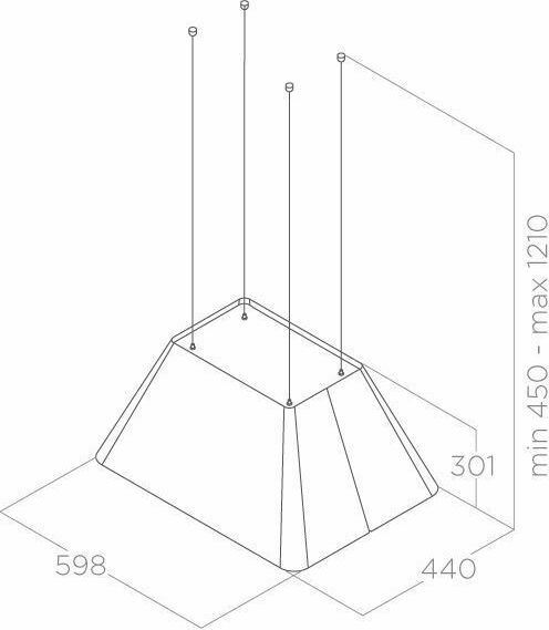 Elica Ikona Light BL/F/60 Απορροφητήρας Νησίδα Ανακύκλωσης 60cm Μαύρος