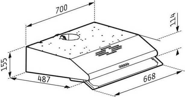 Pyramis Essential Απλός με 2 Μοτέρ Ελεύθερος Απορροφητήρας 70cm Καφέ