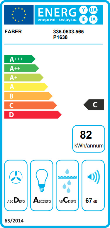 Faber Lithos EG6 WH LED A45 Απορροφητήρας Νησίδα 45cm Λευκός