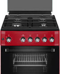 Calfer Gas F6TX40G2 Κουζίνα Υγραερίου 64lt με Εστίες Υγραερίου Π60εκ. Κόκκινη