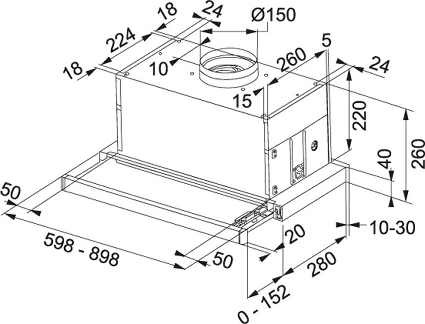 Franke Dynamic FTC 926 V2 Συρόμενος Απορροφητήρας 90cm Inox