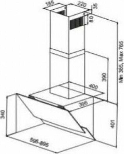 Karag CTW 14 Απορροφητήρας Καμινάδα 90cm Μαύρος