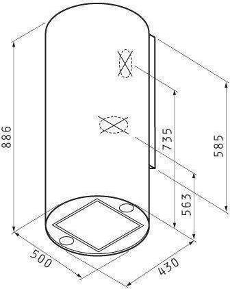 Pyramis Cilindrico Τοίχου Απορροφητήρας Καμινάδα 40cm Inox