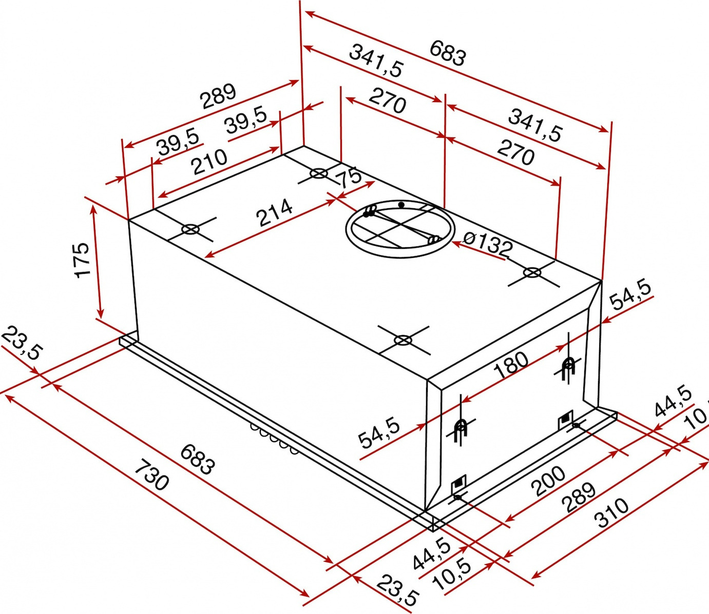 Teka GFH 73 Μηχανισμός Απορρόφησης 73cm Inox