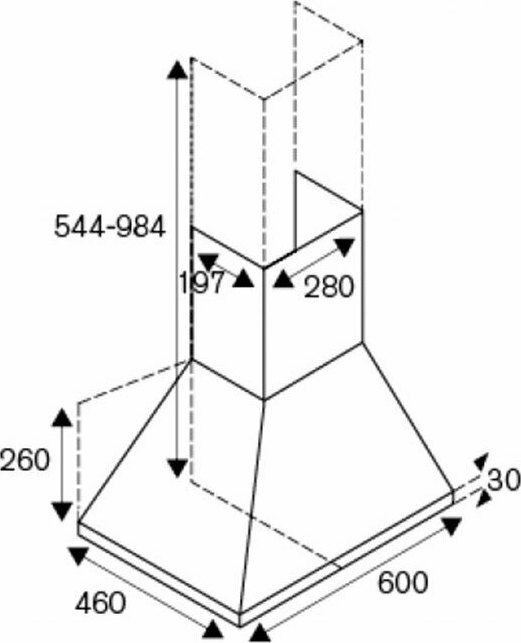 La Germania Americana K60 AM LVI A Απορροφητήρας Καμινάδα 60cm Κόκκινος