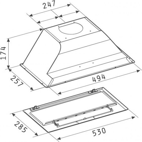 Pyramis Τζάκι Turbo Essential Μηχανισμός Απορρόφησης 52.4cm Inox