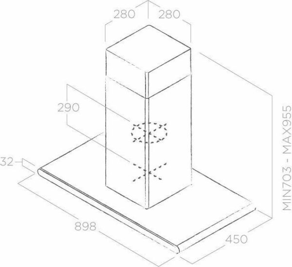 Elica Galaxy Island BLIX/A/90X45 Απορροφητήρας Νησίδα 90cm Inox