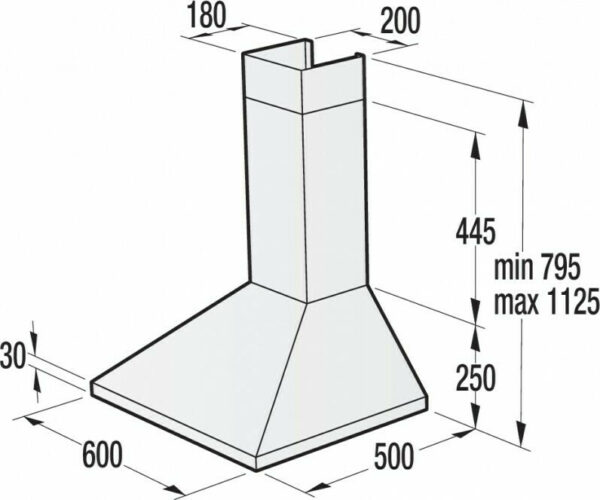 Gorenje WHC623E14X Απορροφητήρας Καμινάδα 60cm Inox