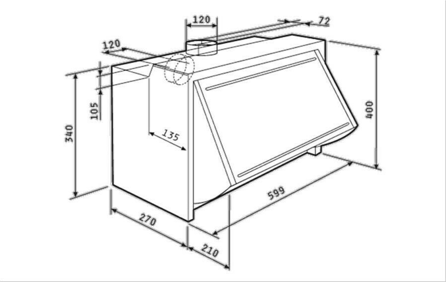 Pyramis Essential Turbo Πτυσσόμενος Απορροφητήρας 60cm Καφέ