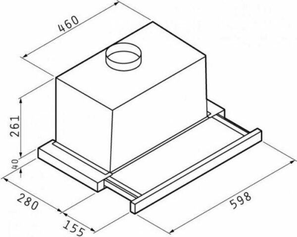 Pyramis Essential Turbo Συρόμενος Απορροφητήρας 60cm Λευκός