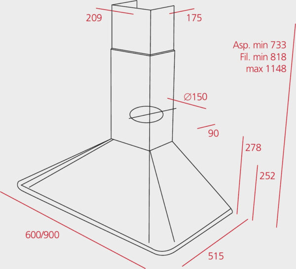 Teka DOS 60.1 Απορροφητήρας Καμινάδα 60cm Μπεζ