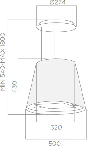 Elica Juno IX/F 51 Απορροφητήρας Νησίδα Ανακύκλωσης 50cm Inox