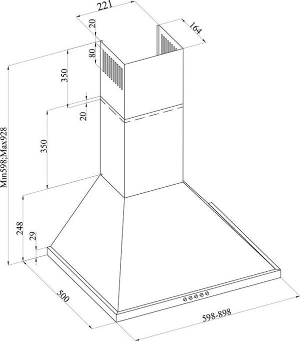 Davoline KOS HPC Απορροφητήρας Καμινάδα 90cm Inox