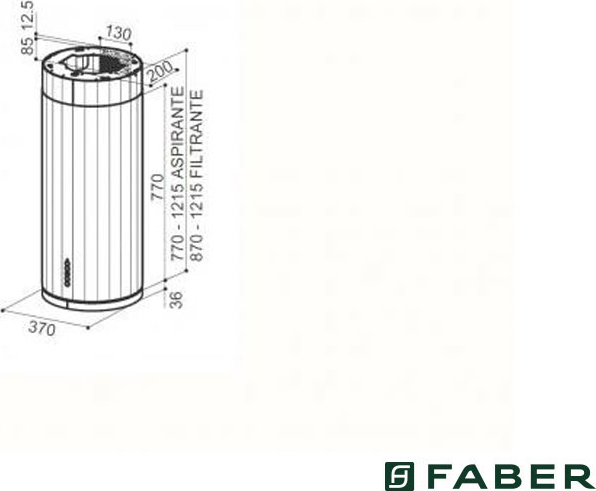 Faber Corinthia Isola 37cm Απορροφητήρας Νησίδα 37cm Λευκός