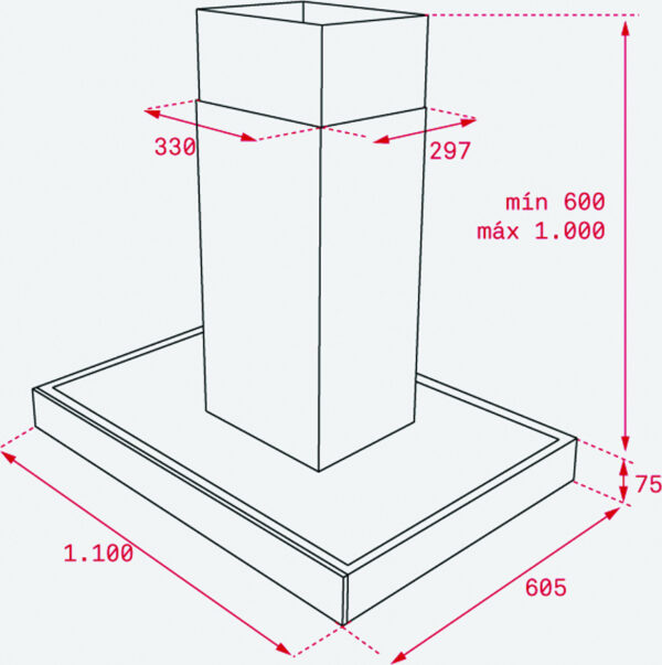 Teka DPL 1185 Island Απορροφητήρας Νησίδα 110cm Inox