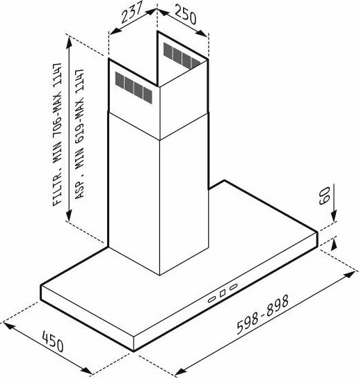 Pyramis Agilo Premium Απορροφητήρας Καμινάδα 60cm Inox