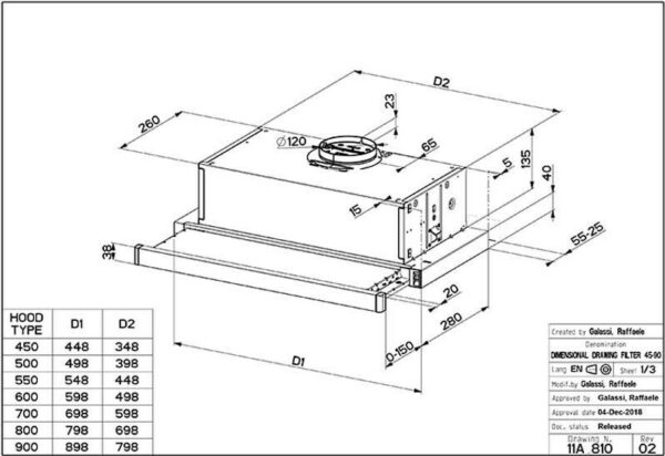 Faber Telescopic T3100 Συρόμενος Απορροφητήρας 60cm Inox