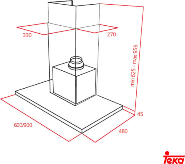 Teka DSJ 980 Απορροφητήρας Καμινάδα 90cm Inox